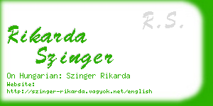 rikarda szinger business card